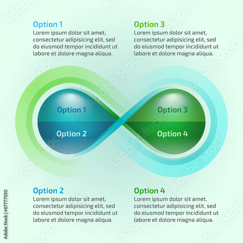 Eco water drop nature infinity loop infographic with text