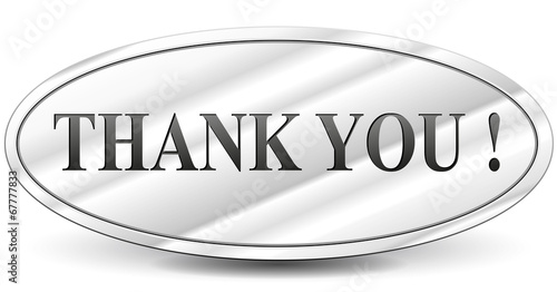Vector thank you metal sign