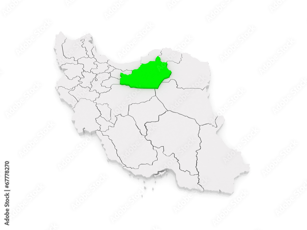Fototapeta premium Map of Semnan. Iran.