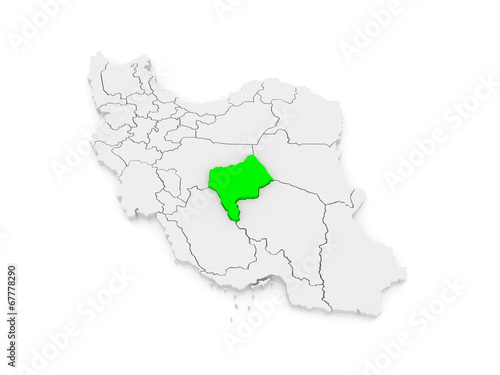Map of Yazd. Iran.