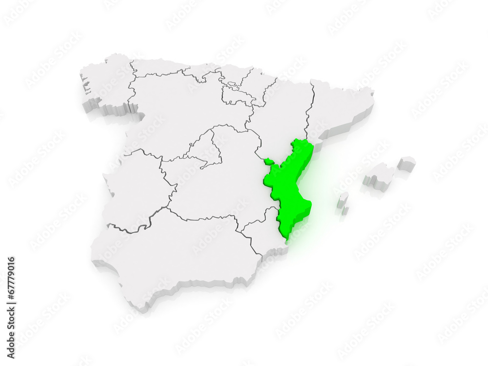 Fototapeta premium Map of Valencia. Spain.