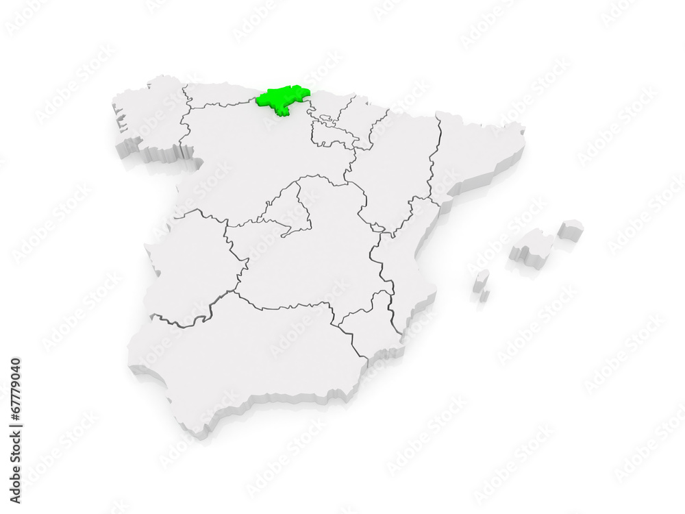 Obraz premium Map of Cantabria. Spain.
