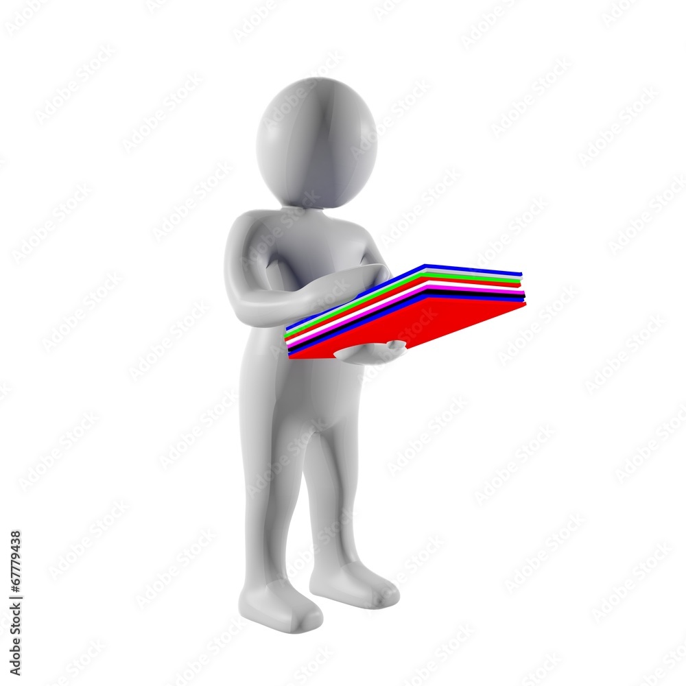 3d man reads documents 3d man reads documents