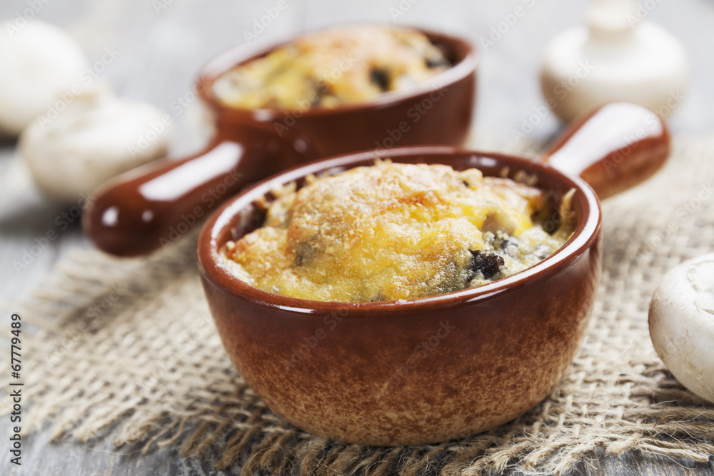 Mushrooms baked with cheese Mushrooms baked with cheese