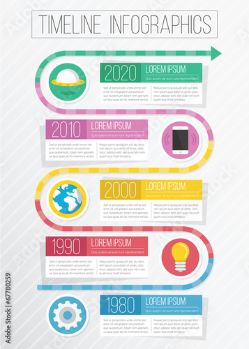 Vector Flat Timeline Infographics