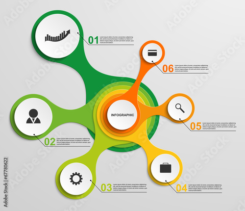 Abstract infographic in the form of metabolic. Design elements.