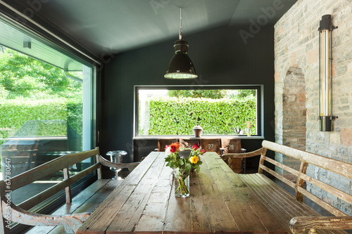 dining room. rustic furniture photo