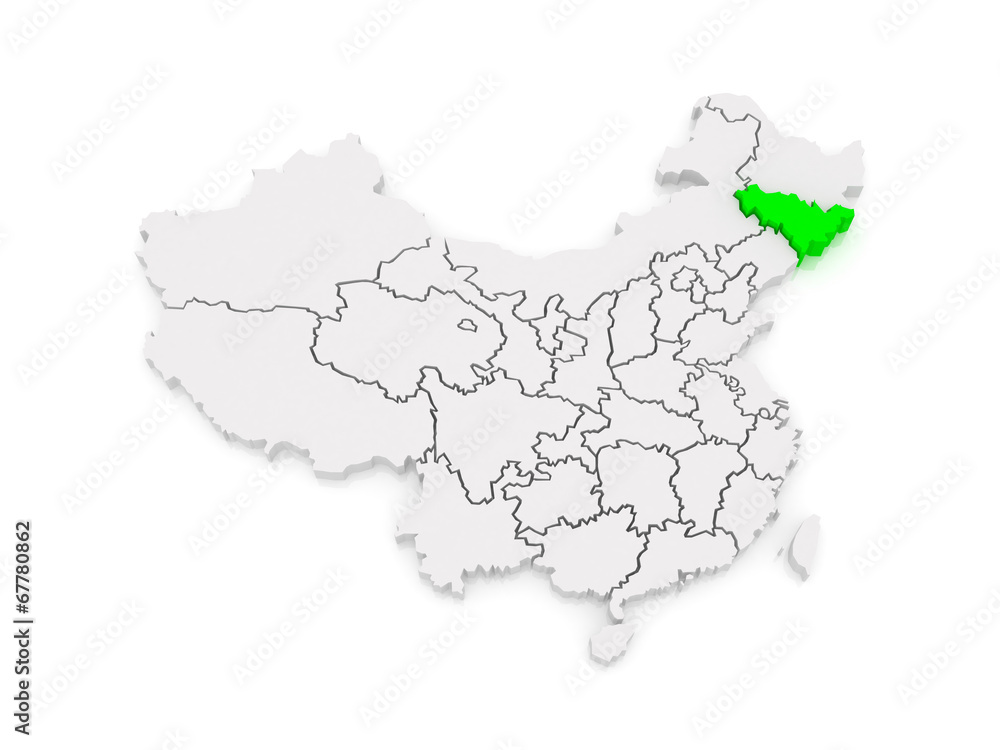 Fototapeta premium Map of Jilin. China.