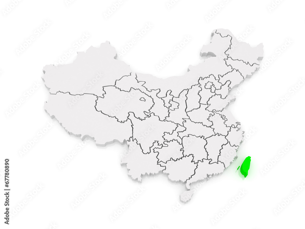 Map of Taiwan. China. Map of Taiwan. China.