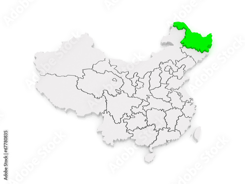 Map of Heilongjiang. China.