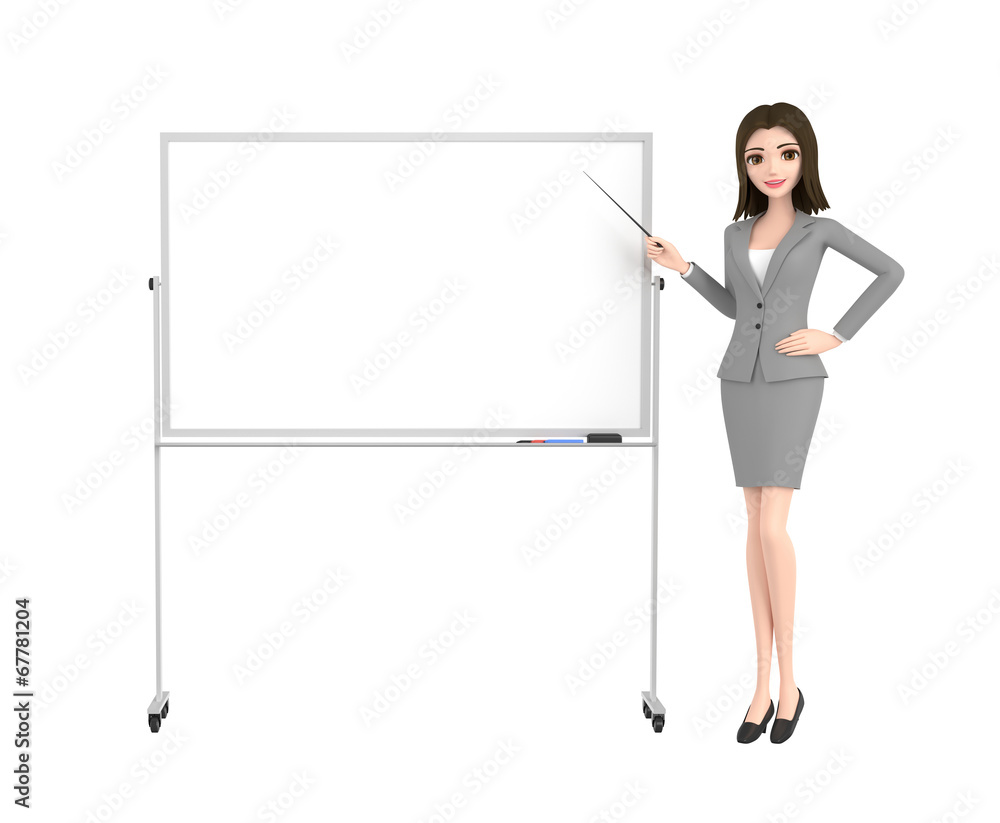 3D illustration character - business woman 3D illustration character - business woman