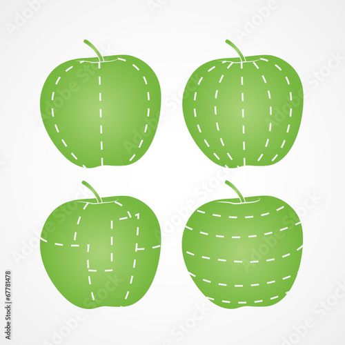 Apple cut in different ways
