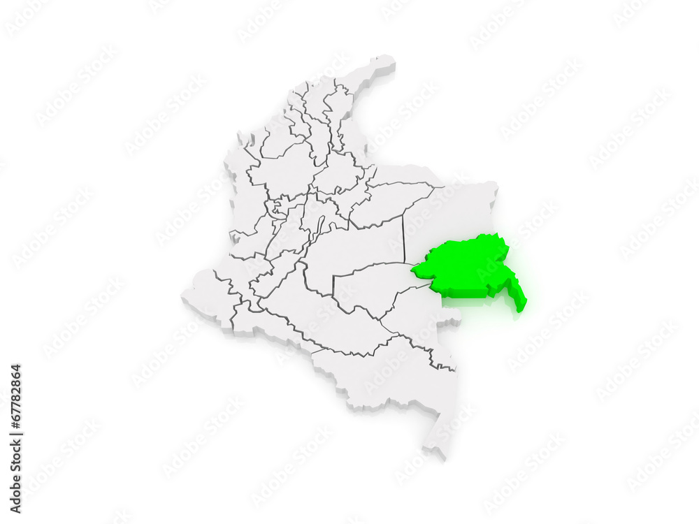 Map of Guayniya. Colombia.