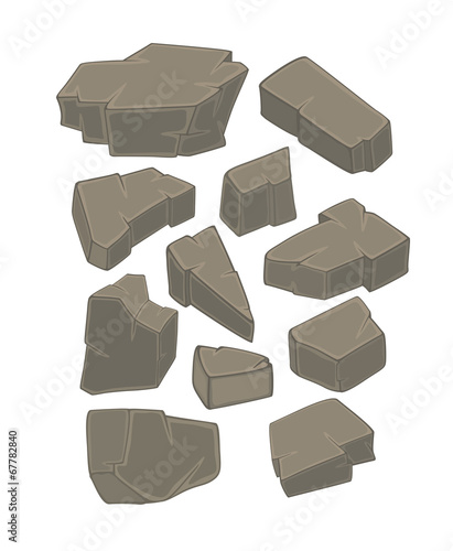 A set of stones cartoon