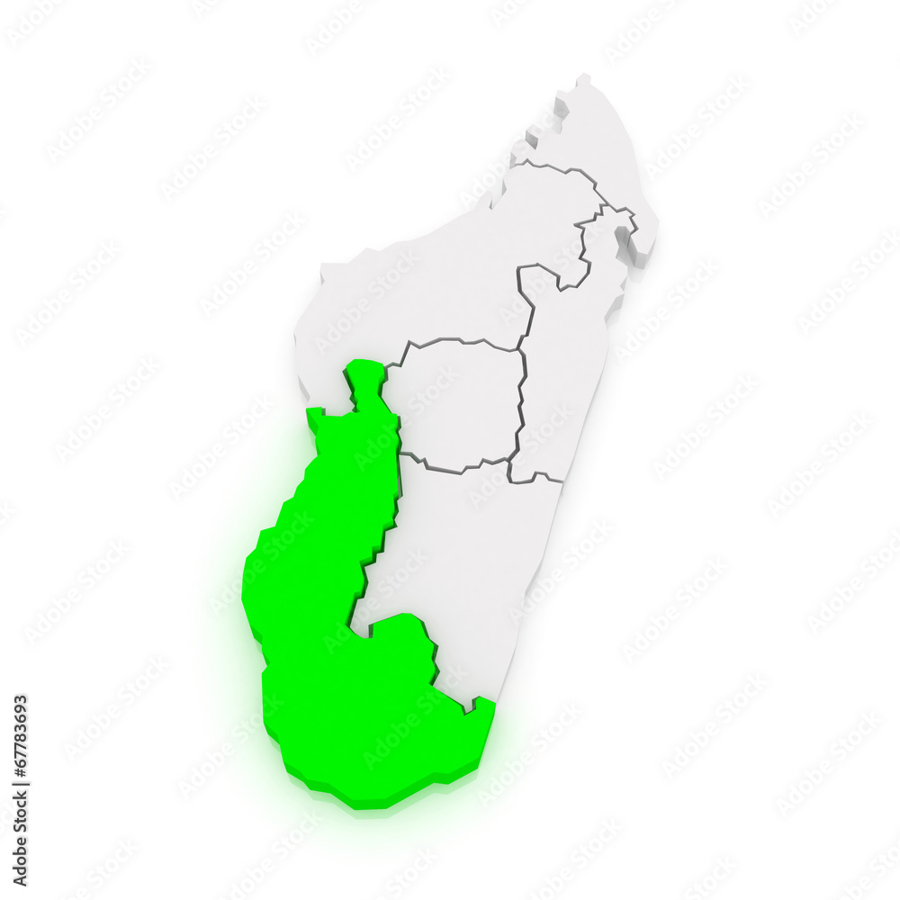 Map of Toliara. Madagascar.