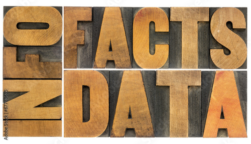information  data  facts in wood type