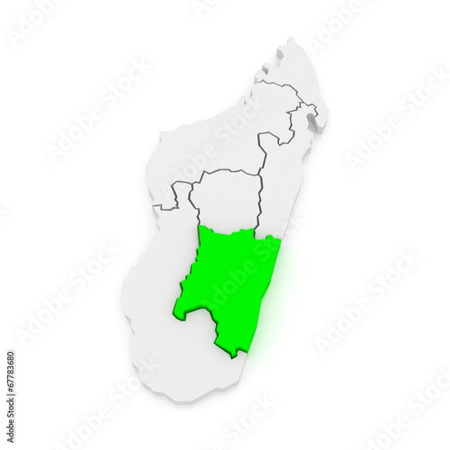 Map of Fianarantsoa. Madagascar.