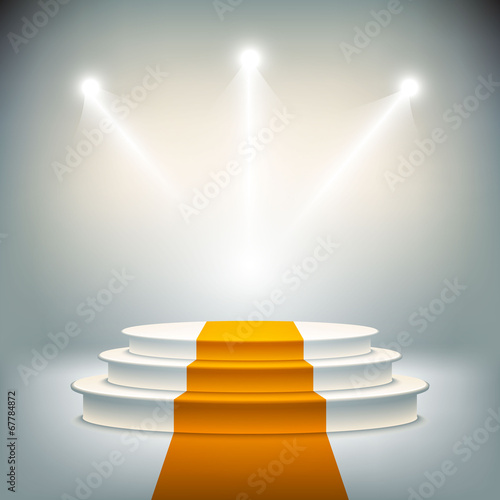 Illuminated stage podium for award ceremony vector