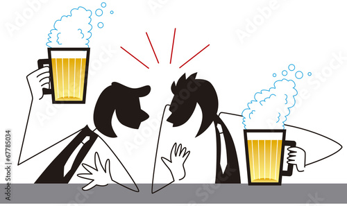 ビールを飲んで盛り上がるビジネスマン