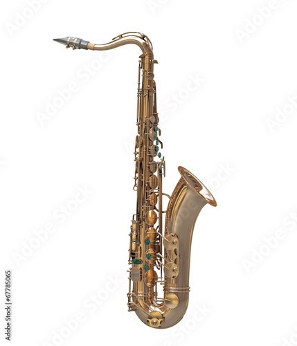 Tenor saxophone instrument isolated