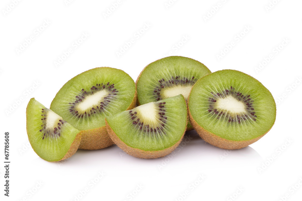 Sliced kiwi fruit isolated on white background Sliced kiwi fruit isolated on white background