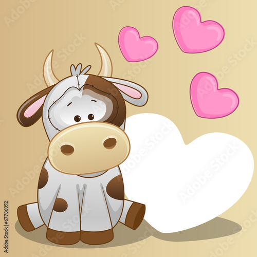 Cow with hearts