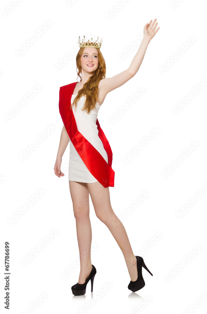 Beauty contest winner isolated on the white Beauty contest winner isolated on the white