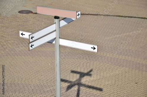 Clear signpost on the town square