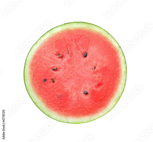 half of watermelon isolated on white