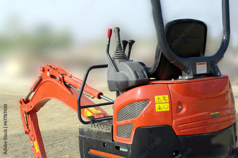 Fototapeta premium bulldozer red mechanic