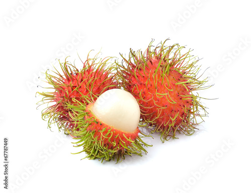 rambutan sweet delicious fruit  isolated on white background