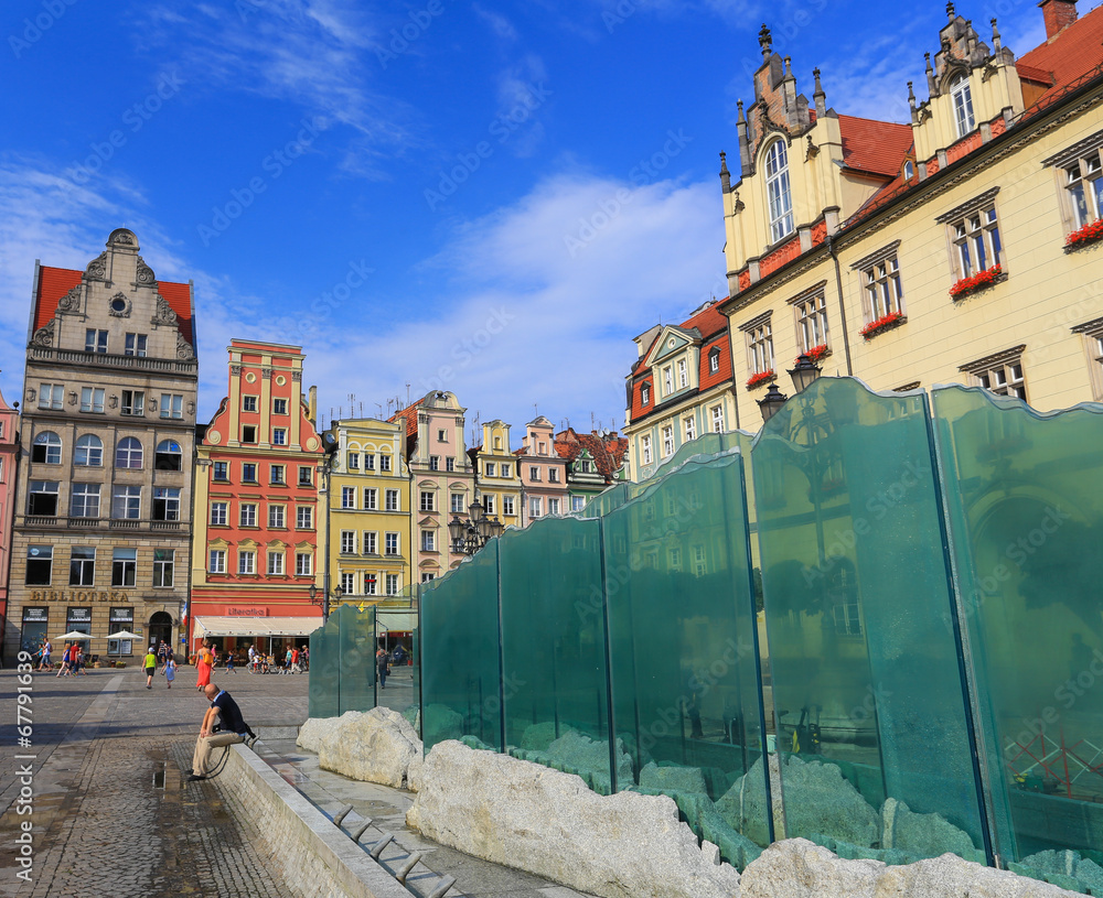Obraz premium Wrocław - fontanna na rynku