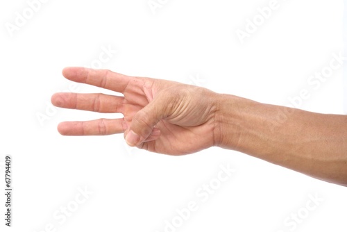 Hand shown three finger symbol