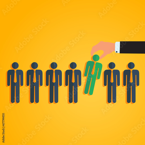 Concept choosing the perfect candidate for the job, the leader