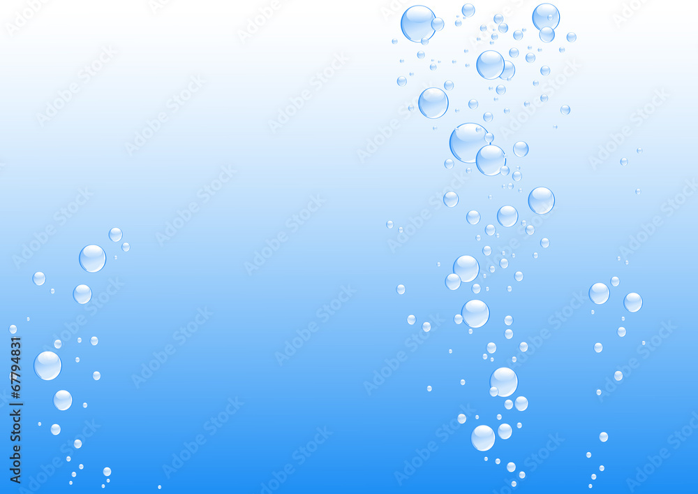 Underwater background with blue bubbles