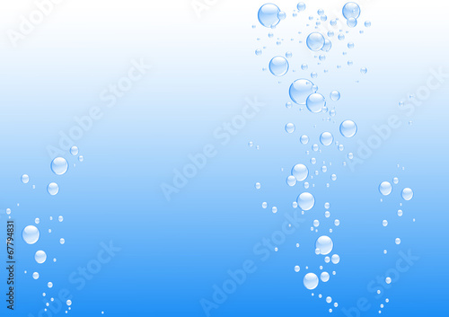 Underwater background with blue bubbles