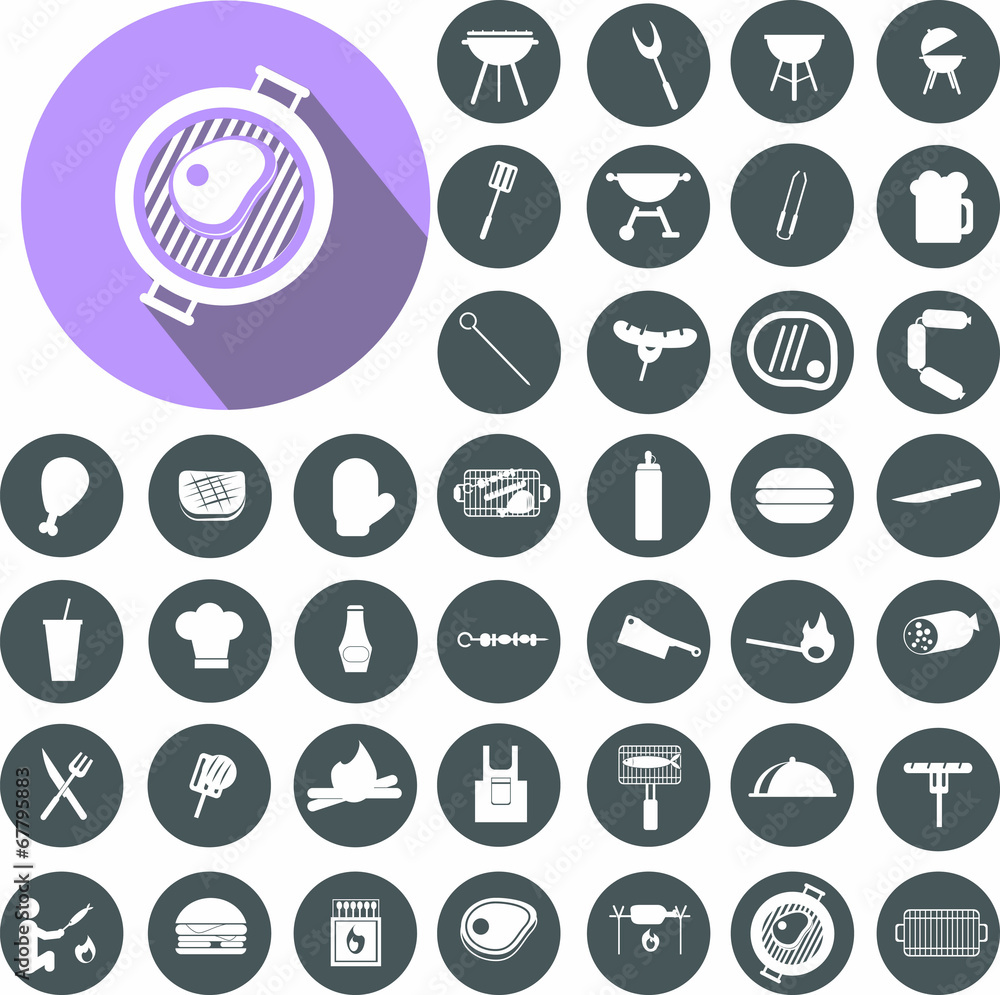 Fototapeta premium barbecue icons