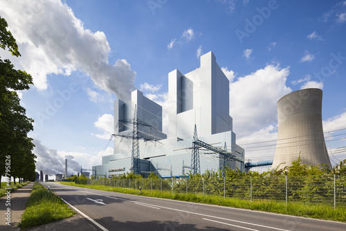 Coal-fired Power Station And Road photo