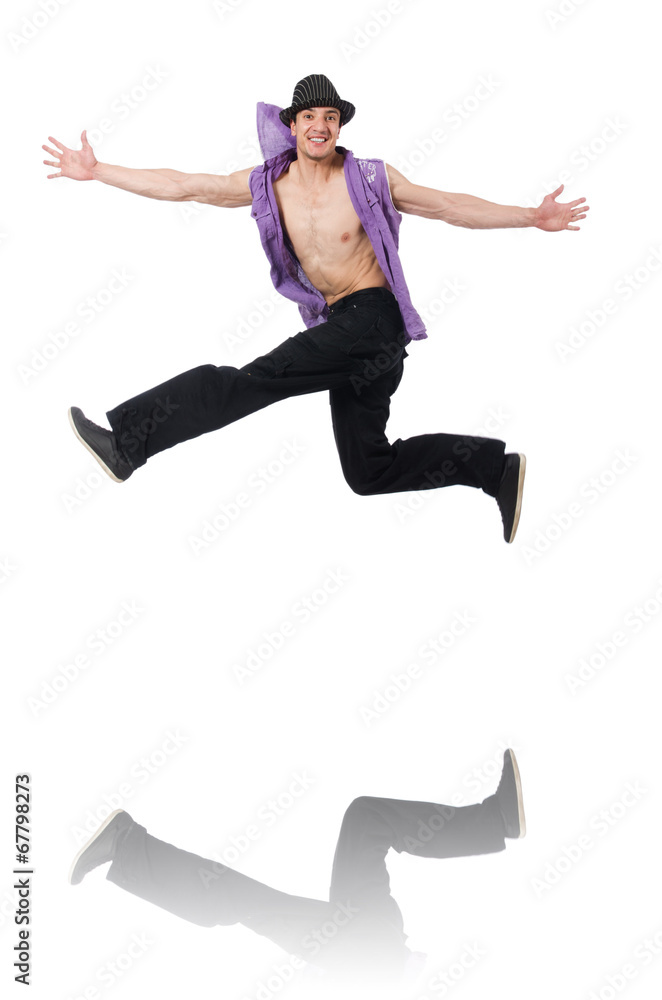 Dancer dancing dances isolated on white Dancer dancing dances isolated on white