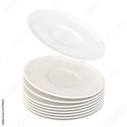 Dynamic pile of ceramic plates isolated