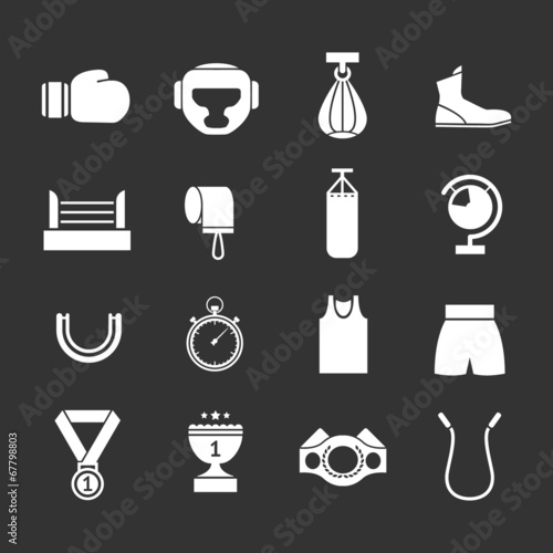 Set icons of boxing