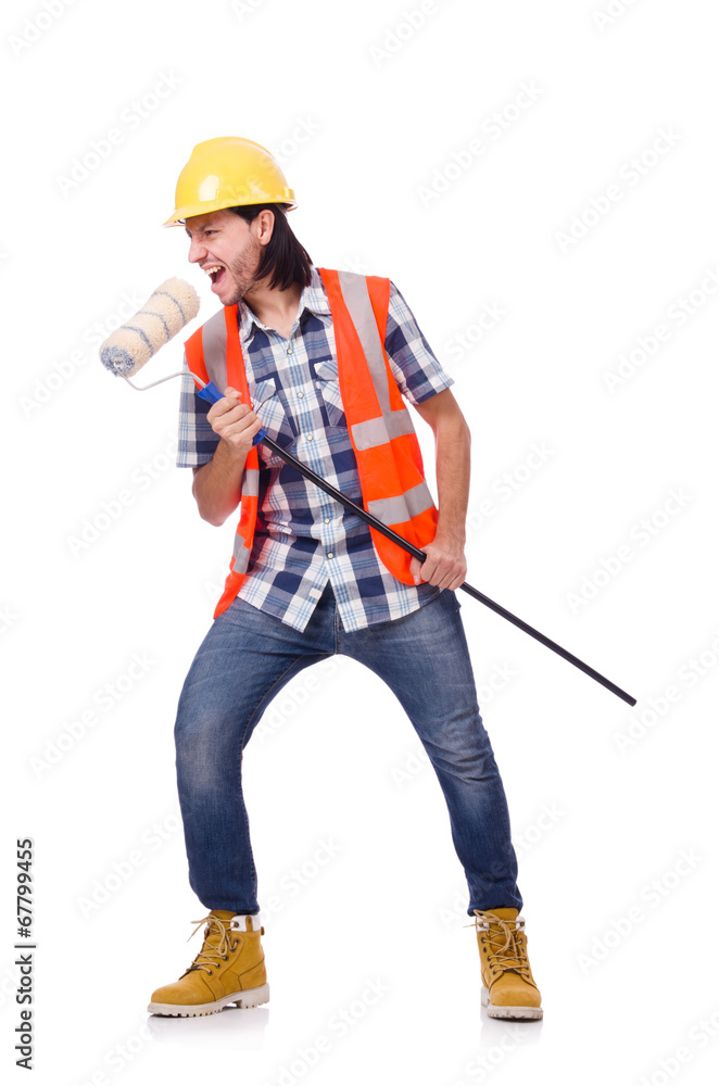 Painter isolated on the white background Painter isolated on the white background