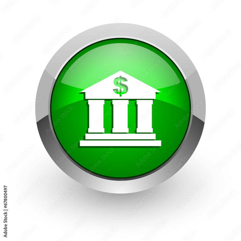 bank green glossy web icon bank green glossy web icon