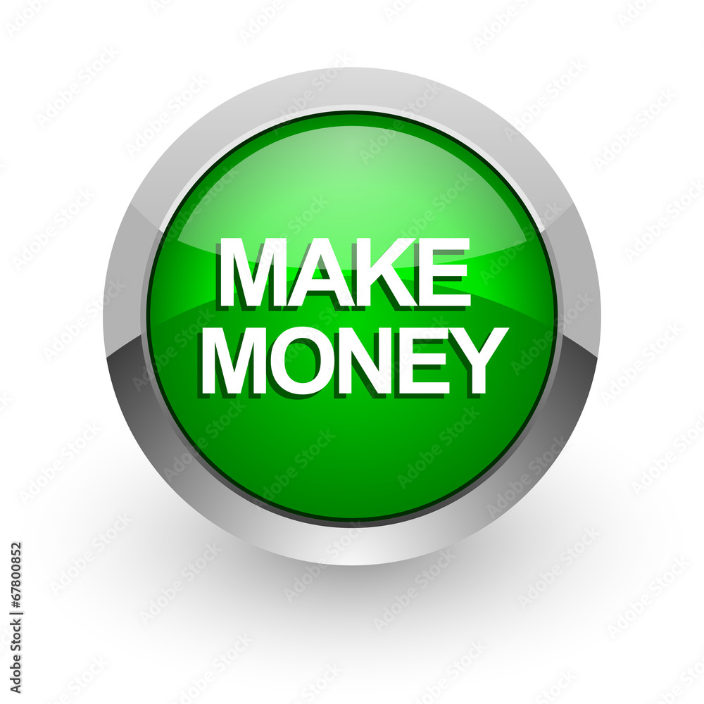 make money green glossy web icon make money green glossy web icon