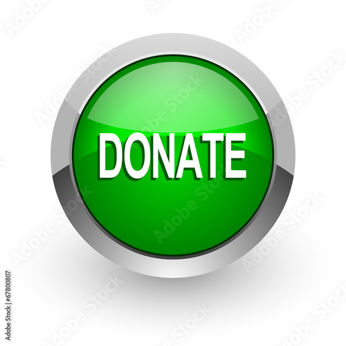 donate green glossy web icon