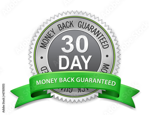 30 day money back guaranteed label