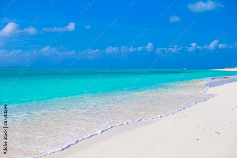 Perfect white beach with turquoise water at beautiful island Perfect white beach with turquoise water at beautiful island