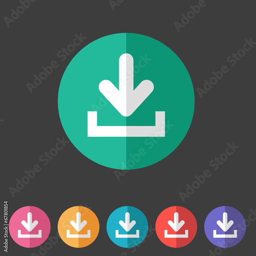 Download upload flat icon, button set, load symbol