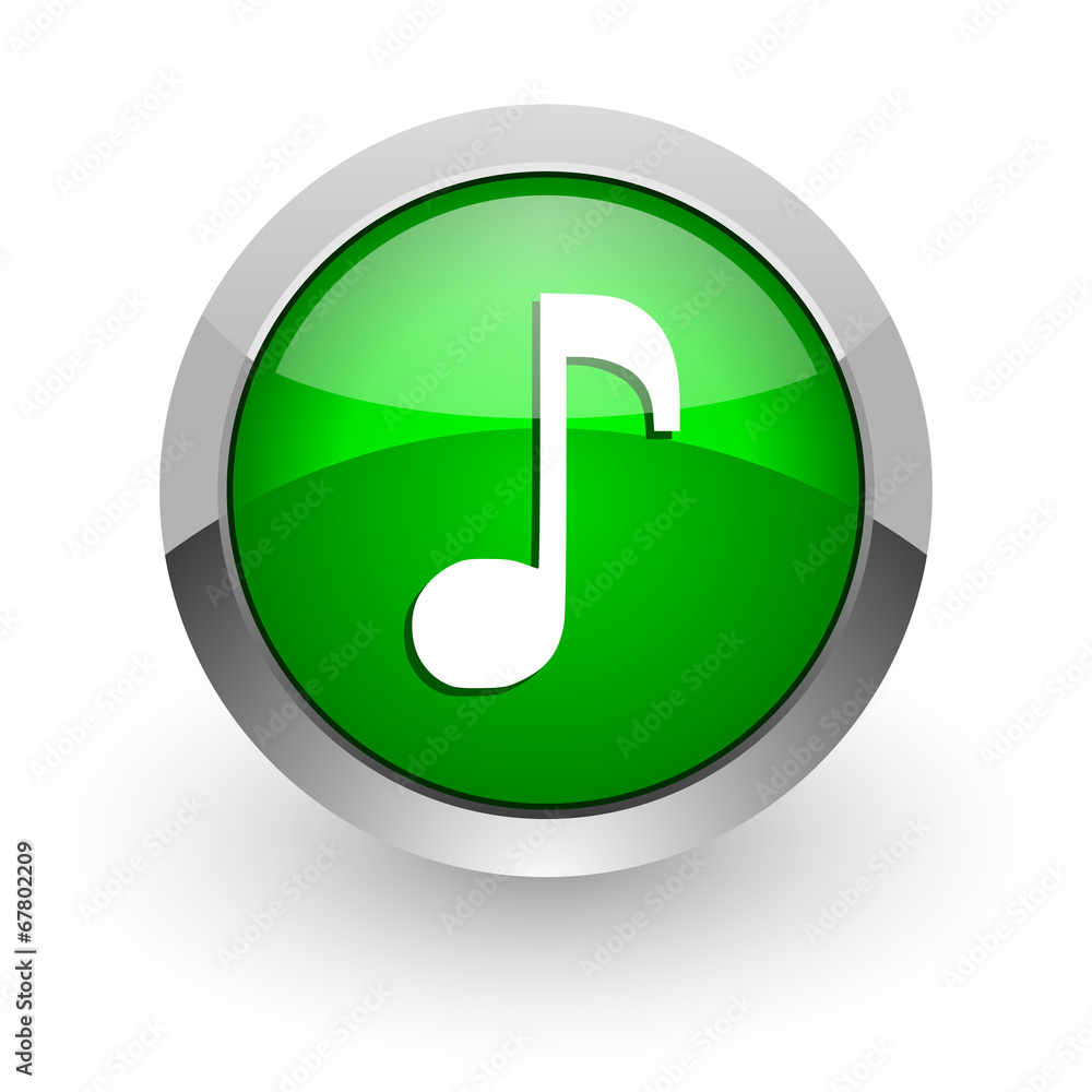 music green glossy web icon