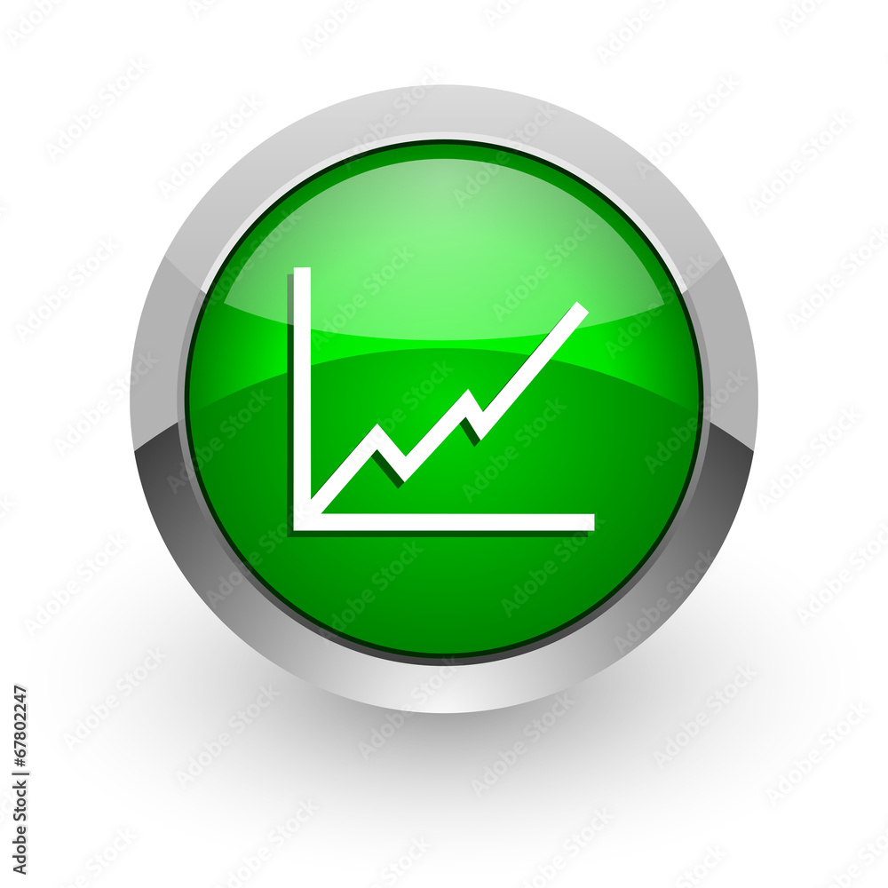 chart green glossy web icon